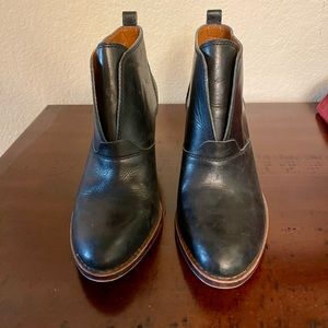 Leather heeled booties